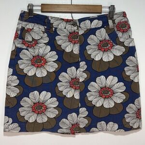 Boden Women's Denim Mini ‎ Skirt 12R Floral